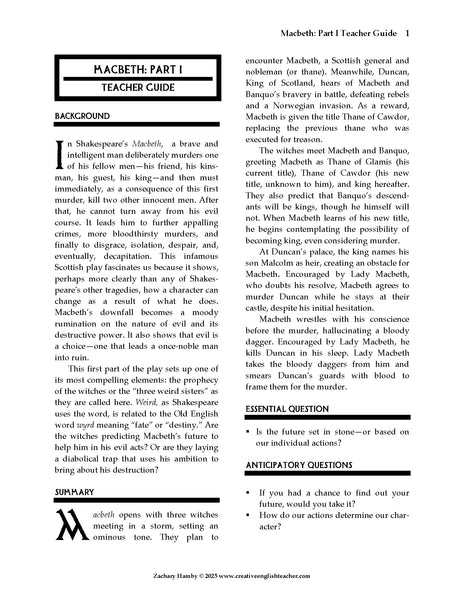 Macbeth: A Reader's Theater Script-Story Collection