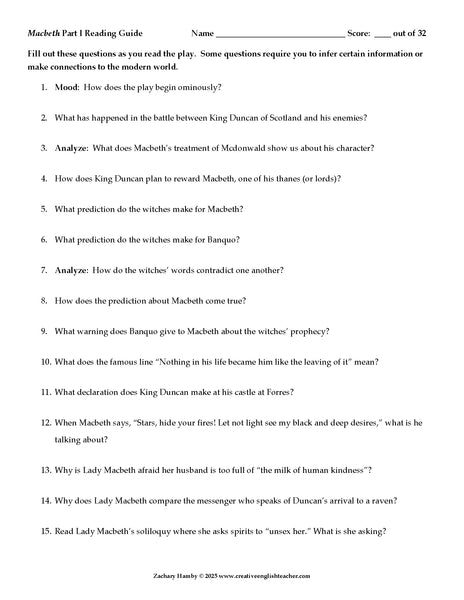 Macbeth: A Reader's Theater Script-Story Collection