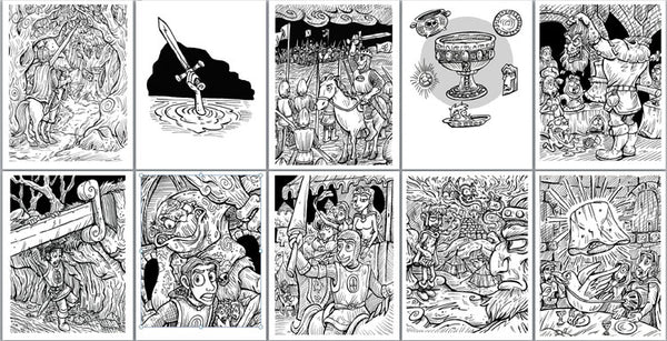 King Arthur and the Knights of the Round Table Coloring Pages