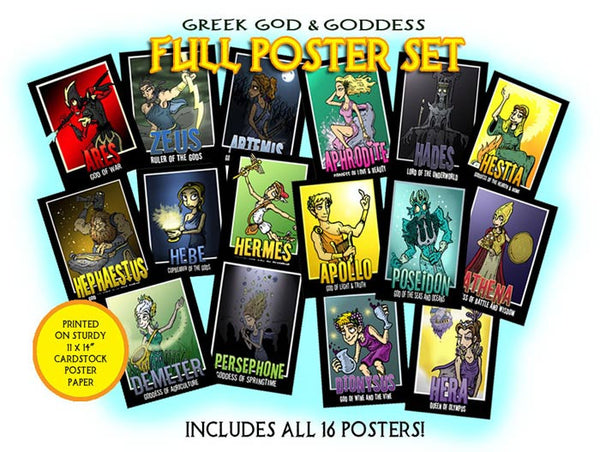 Greek Mythology God and Goddess Posters (Free Shipping)