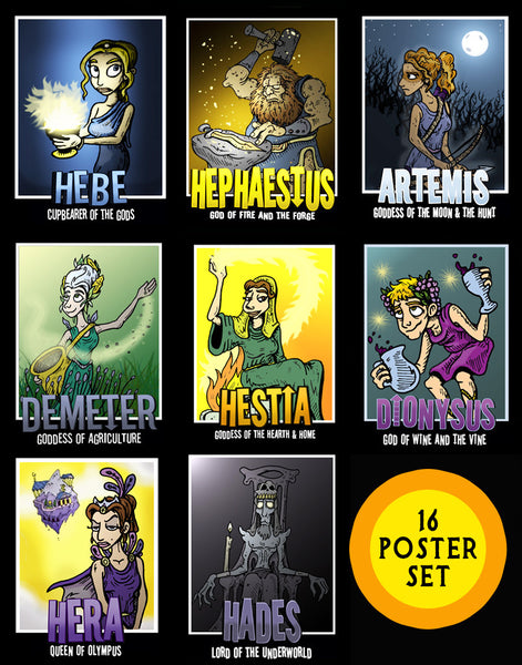 Greek Mythology God and Goddess Posters (Free Shipping)