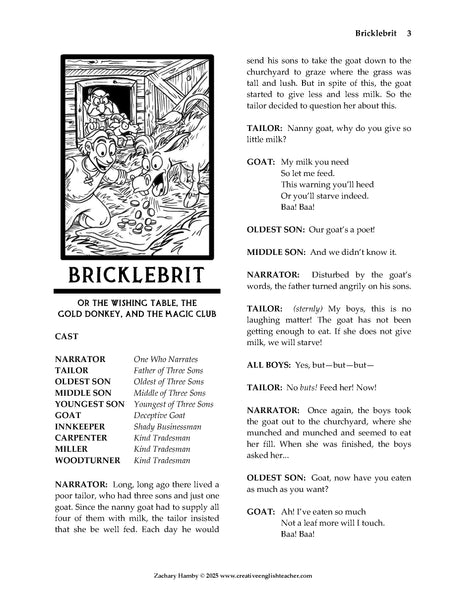 Bricklebrit: The Wishing Table, the Gold Donkey, and the Magic Club (A Reader's Theater Script-Story)