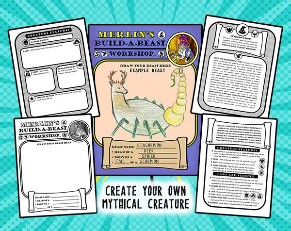 Merlin's Build-a-Beast Worksheet: Design Your Own Mythical Creature Ac ... Merlin's Build-a-Beast Worksheet: Design Your Own Mythical Creature Ac ...