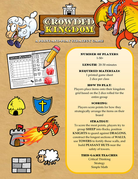 Crowded Kingdom: A Print-and-Play Game for 1-50+ Players