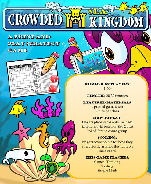 Crowded Sea Kingdom: A Sea-Themed Print-and-Play Game