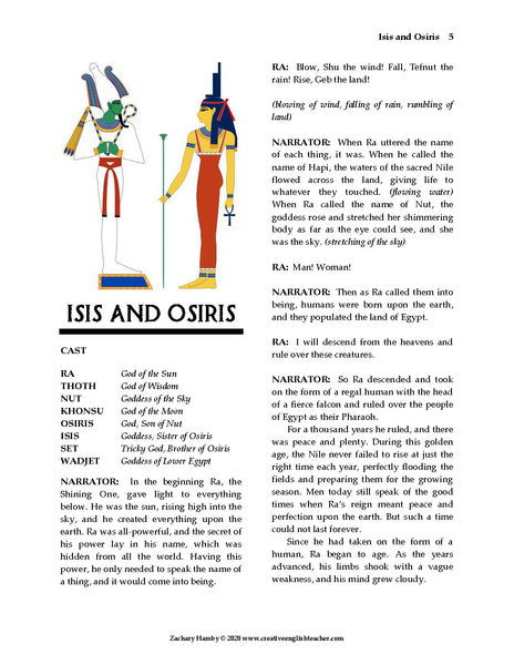 Tales from Egyptian Mythology:  A Reader's Theater Script-Story Collection