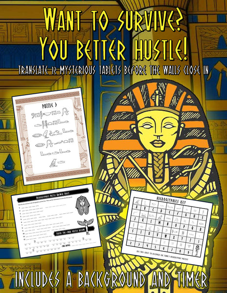 Hieroglyphics Hustle: Ancient Egypt Escape Room Puzzle Challenge