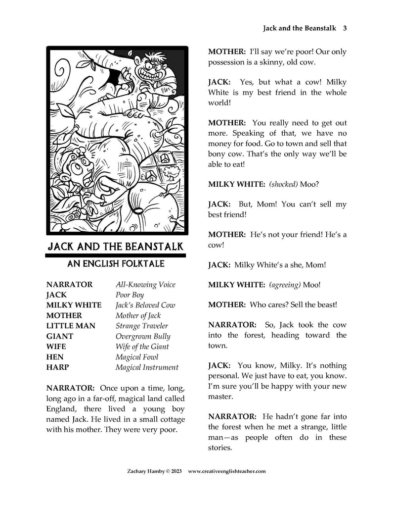 Jack Script Jack and the Beanstalk: An English Folktale (Reader's Theater Script-S ...