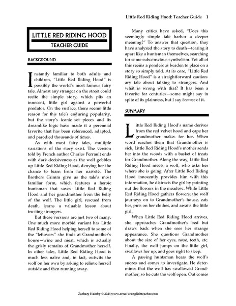 Little Red Riding Hood (Reader's Theater Script-Story) – Creative ...