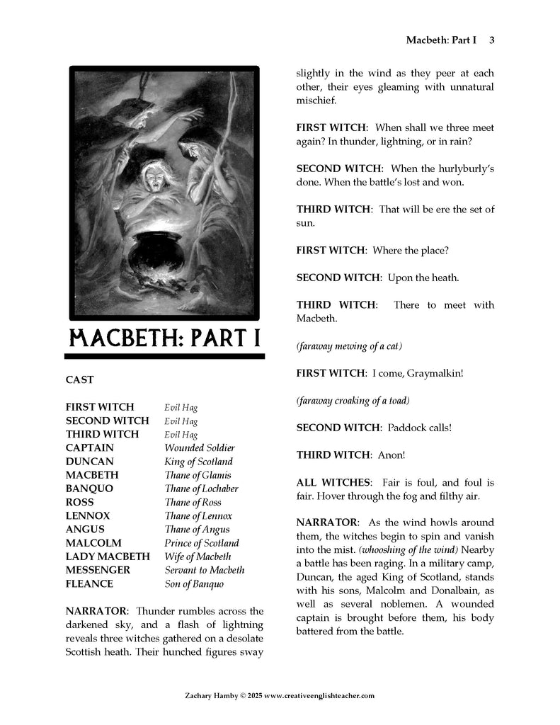 Macbeth: A Reader's Theater Script-Story Collection – Creative English ...