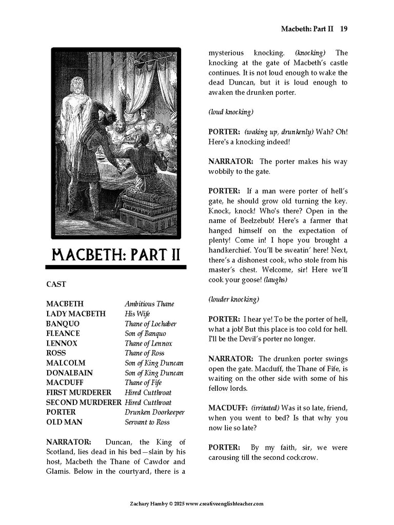 Macbeth: A Reader's Theater Script-Story Collection – Creative English ...