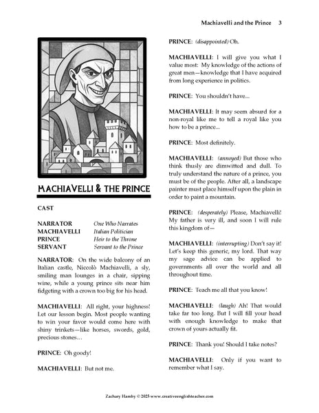Machiavelli and the Prince:  Reader's Theater Script Story
