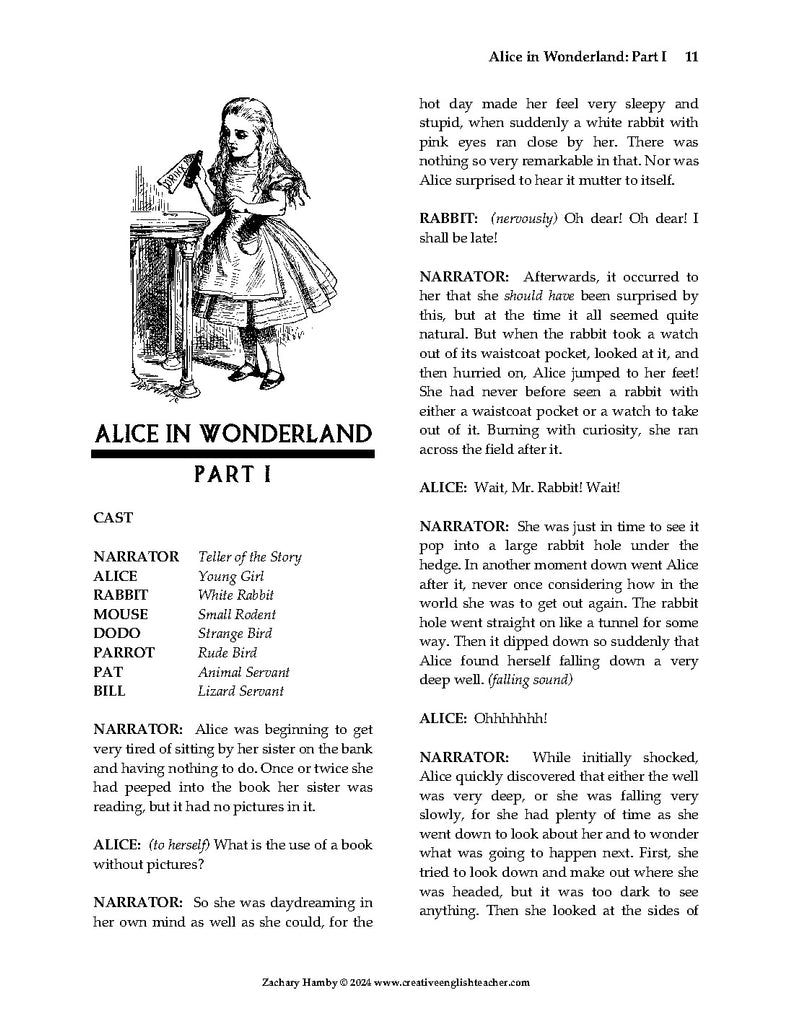 Alice in Wonderland Script-Story Collection – Creative English Teacher