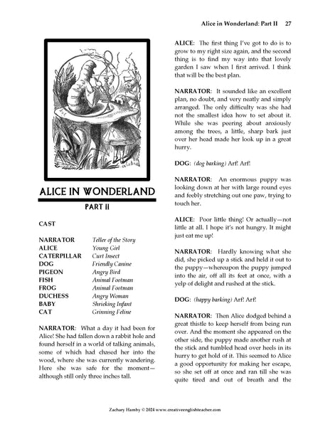 Alice Script Sample Alice in Wonderland Script-Story Collection – Creative English Teacher