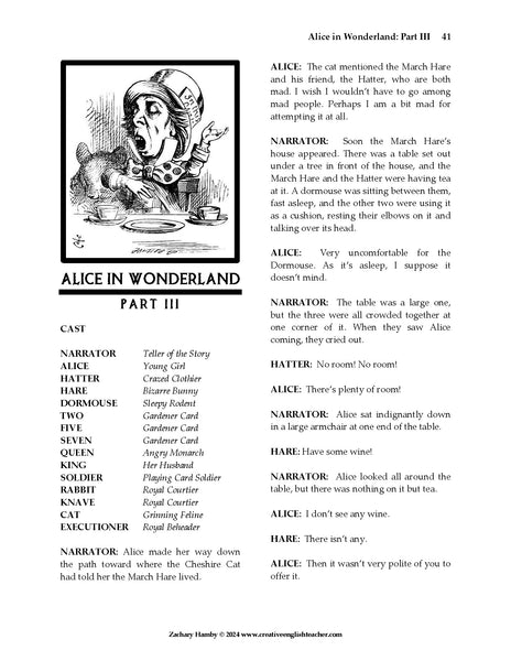 Alice Script Alice in Wonderland Script-Story Collection – Creative English Teacher
