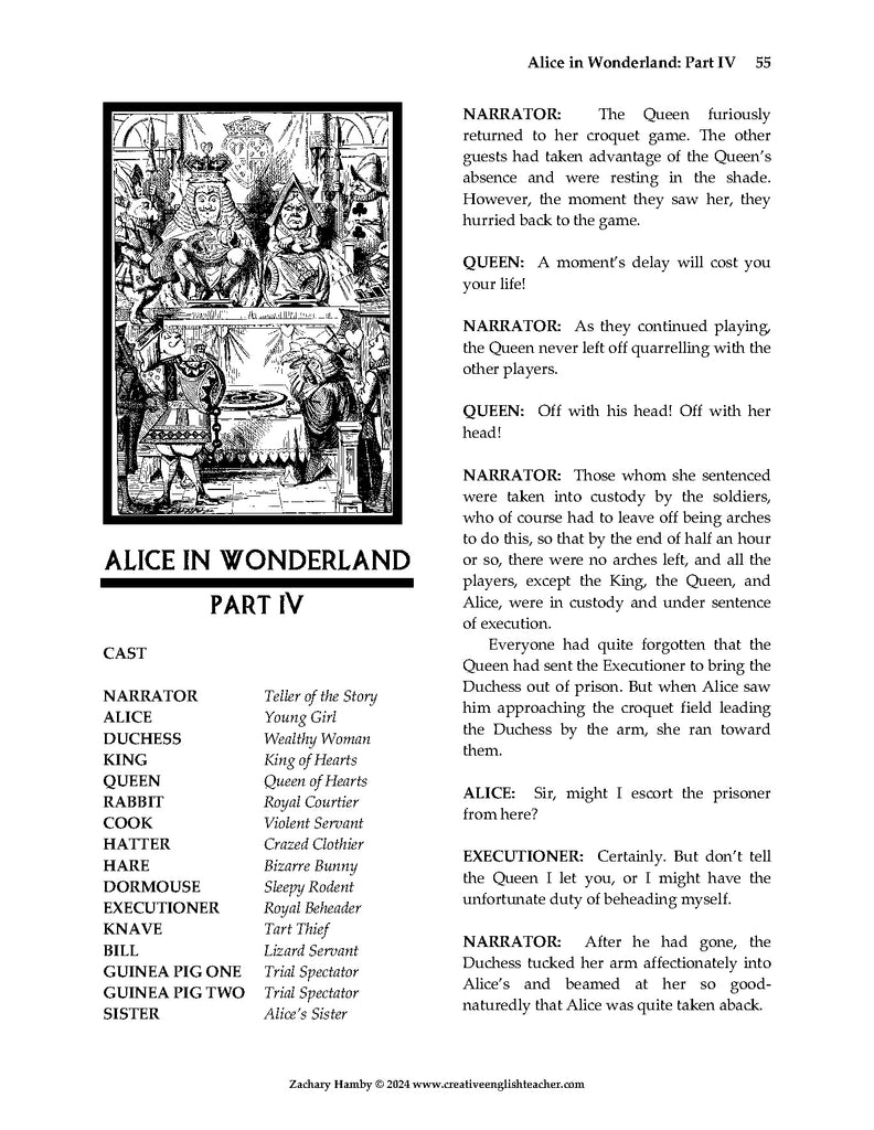 Alice In Wonderland Printable Script Alice In Wonderland