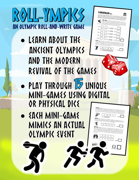 Roll-ympics: An Olympics Print-and-Play Game for 1-35+ Players