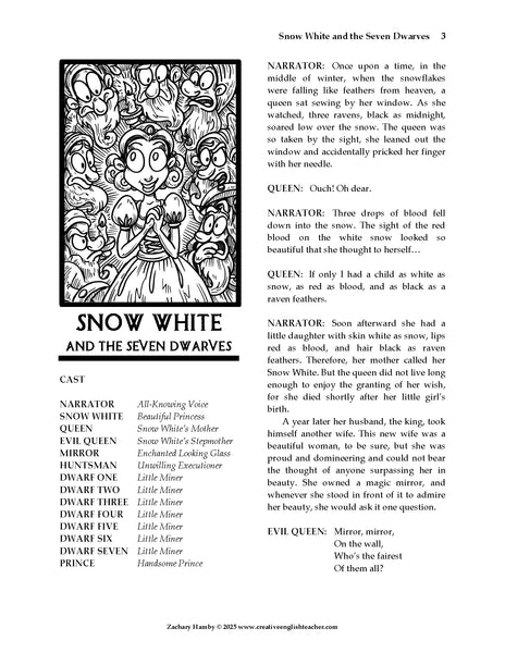 Snow White and the Seven Dwarves (Reader's Theater Script-Story ...