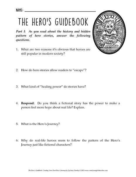 The Hero's Guidebook:  Creating Your Own Hero's Journey (Digital Textbook + Reading Guides + Writing Handouts)