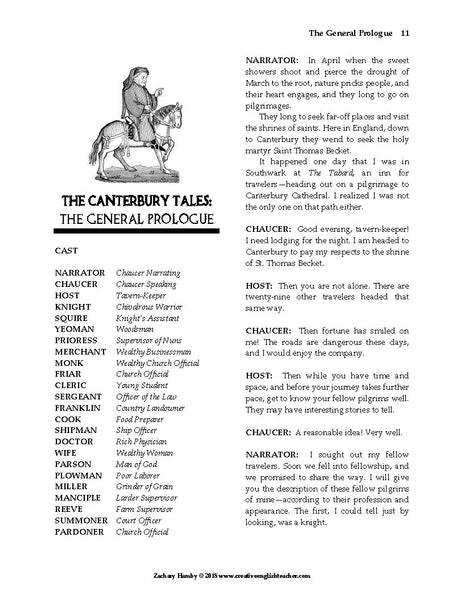 Canterbury Tales Reader's Theater Script Story Collection