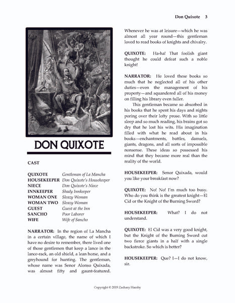 The Adventures of Don Quixote (Reader's Theater Script-Story)