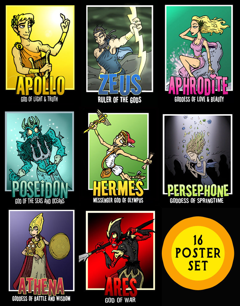 Greek Mythology God and Goddess Posters (Free Shipping)